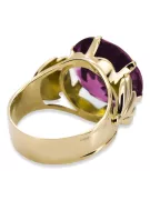 Joyería vintage Anillo Amethyst Oro amarillo de 8 quilates vrc029x-am Art Deco Joyería de la URSS, estilo ruso